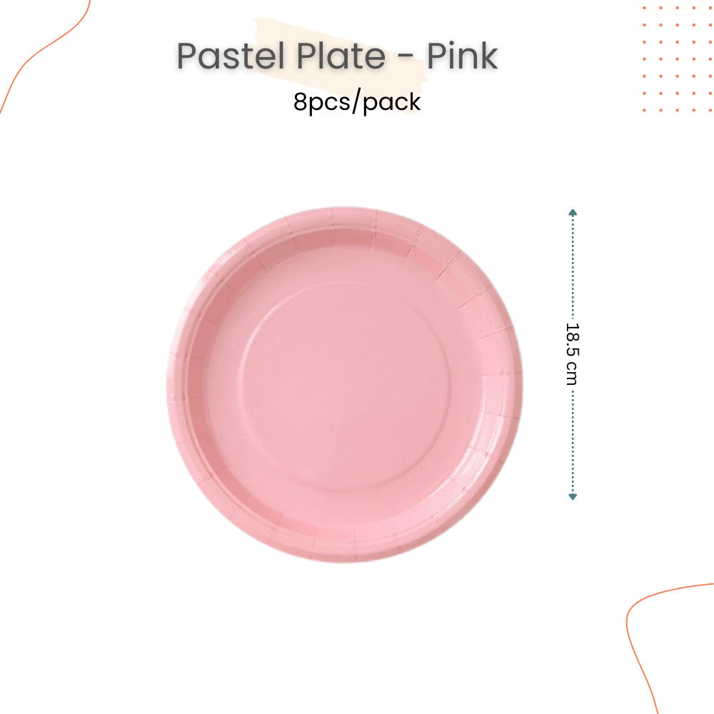 Disposable Paper Plate pastel Ice Cream Pastel Rainbow for Birthday Party