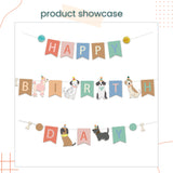 Puppy Theme Decoration Banner Cake Topper for Birthday Party