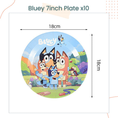 Bluey Puppy Theme Disposable Tableware Plates Cups Cutlery Balloon for Birthday Party