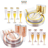 Premium Disposable tableware Cutlery Plates Cups and Napkin Package Birthday Wedding Party buffet