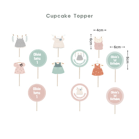 Personalised Baby Shower Baby Fashion Party Decoration Personalized Birthday Banner Cake Topper Cupcake Topper Customise