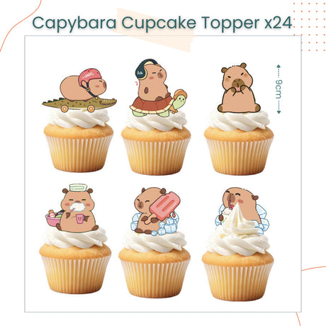 Capybara Theme Disposable Tableware Plates Cups Cutlery for Birthday Party