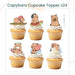 Capybara Theme Disposable Tableware Plates Cups Cutlery for Birthday Party