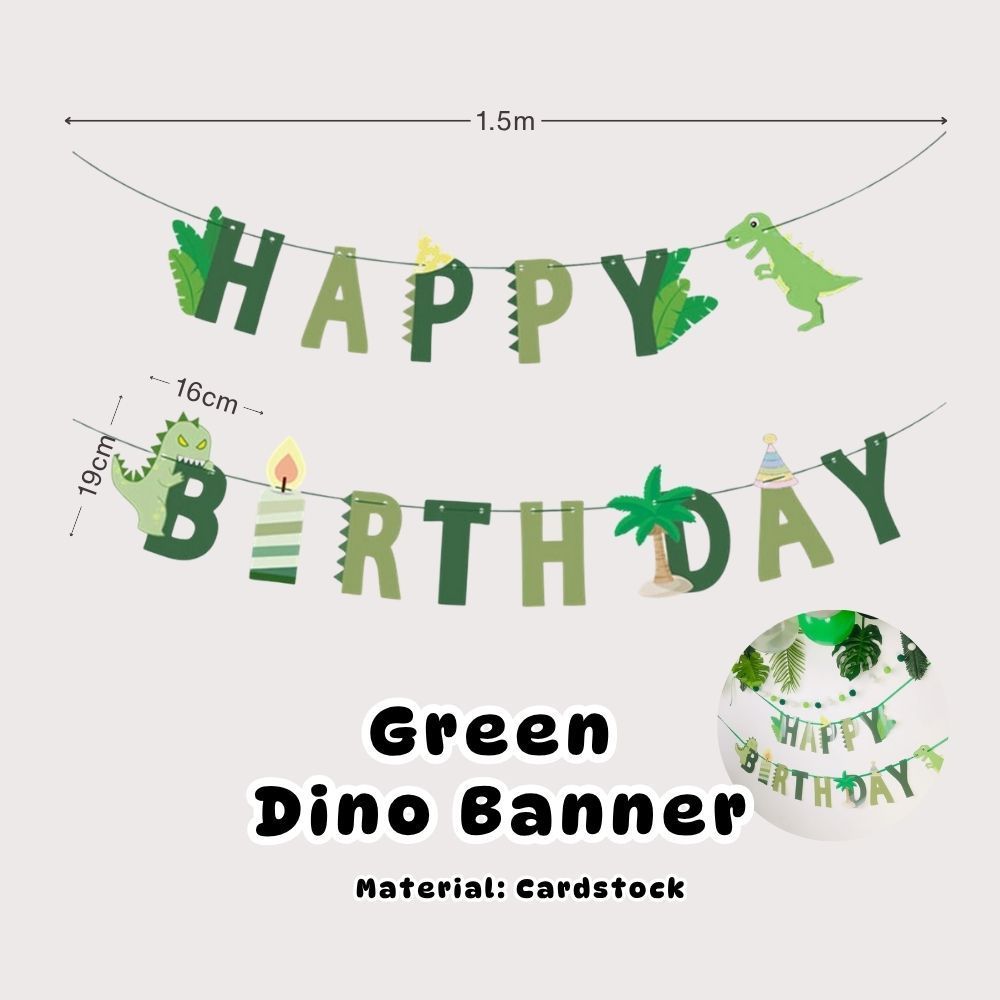 Personalised Dinosaur Theme Birthday Balloon Party Balloon Banner Decoration