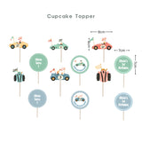 Personalised Vintage Racing Party Decoration Personalized Birthday Banner Cake Topper Cupcake Topper Customise