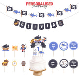 Personalised Pirate Party Decoration Personalized Birthday Banner Cake Topper Cupcake Topper Customise