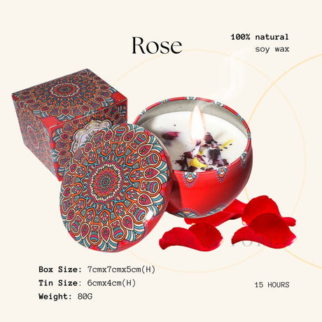 [SG Instock] Scented Candle Natural Soy Wax Dried Flower Handmade Aromatherapy Tin Can Candle Gift