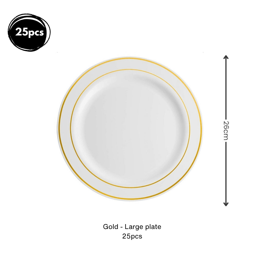 Premium Disposable tableware Cutlery Plates Cups and Napkin Package Birthday Wedding Party buffet