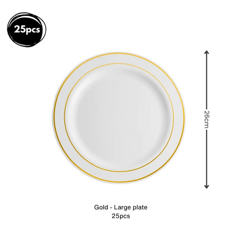 Premium Disposable tableware Cutlery Plates Cups and Napkin Package Birthday Wedding Party buffet
