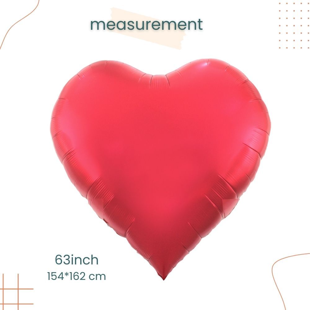 63inch Extra Large Heart Shaped Foil Balloon for Proposal Wedding Birthday Decoration Photo Props