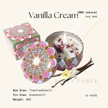 [SG Instock] Scented Candle Natural Soy Wax Dried Flower Handmade Aromatherapy Tin Can Candle Gift