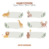 Safari Personalized Name Sticker Set