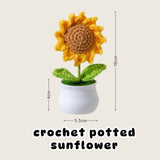 [SG Instock] Teacher's Day Gift Crochet Sunflower White Pot Teachers Day Card Ribbon PVC Bag