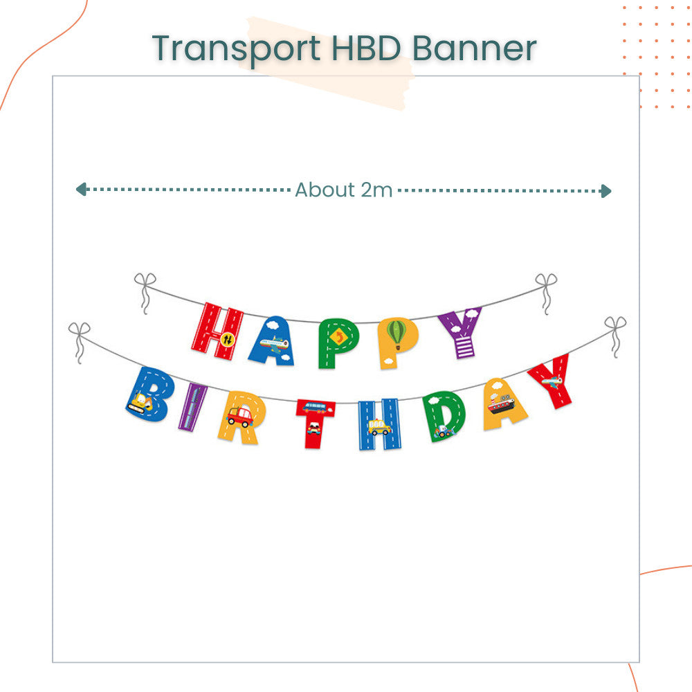 [SG Instock] - Personalised Vehicle Transportation Car Theme Birthday Party Decoration