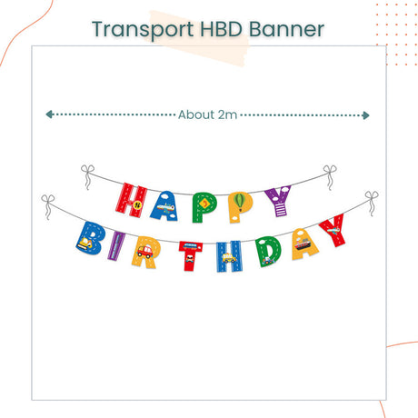 [SG Instock] - Personalised Vehicle Transportation Car Theme Birthday Party Decoration