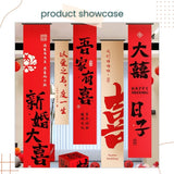 囍 5pcs Chinese Red Couplets Wedding Hanging Signage Set Decoration for Wedding Room Living Room Photo Props