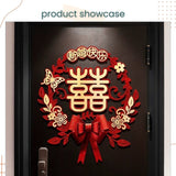 囍 Red Chinese Happiness Glitter Happy Wedding Door Decoration Sticker Set Wedding Room Living Room Photo Props