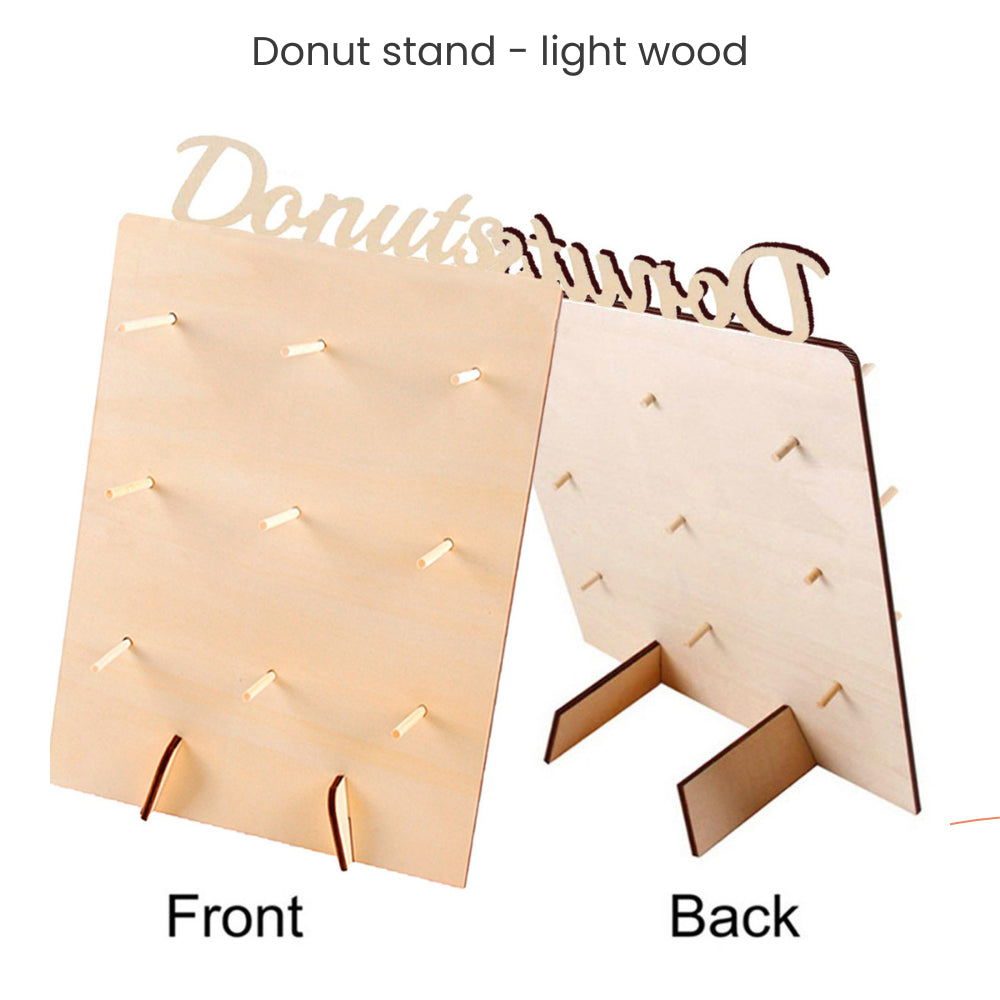 Wooden Donut Stand Rustic Minimalist Birthday Wedding Party Decoration