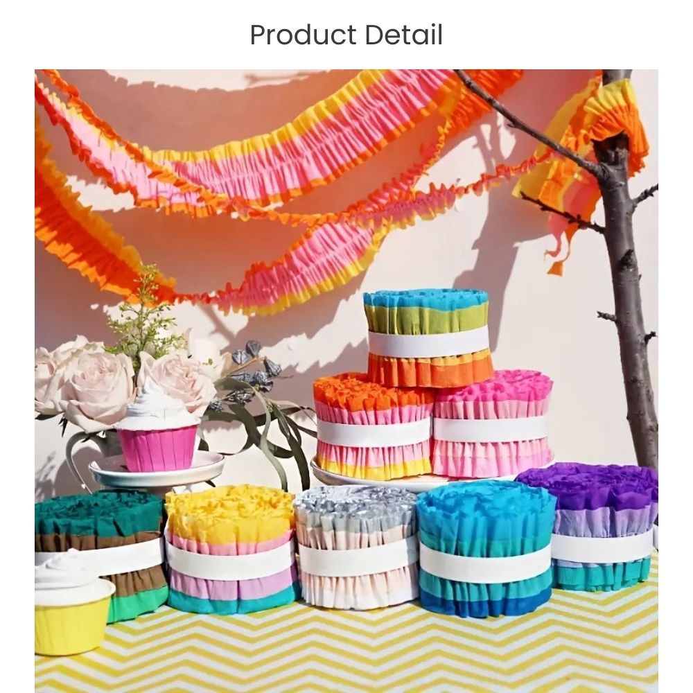 Ruffled Crepe Paper Roll For Party Streamers Party Backdrop