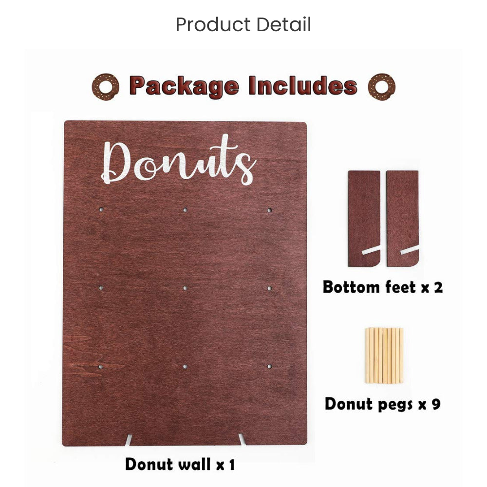 Wooden Donut Stand Rustic Minimalist Birthday Wedding Party Decoration