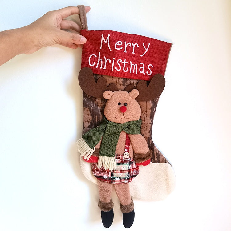 Cute Hanging Christmas Stocking Gift Bag Candy Bag
