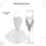 Creative Wedding Crystal Bride and Groom Wine Glass Champagne Glass Pair Gift Box Set for Wedding Gift Decoration