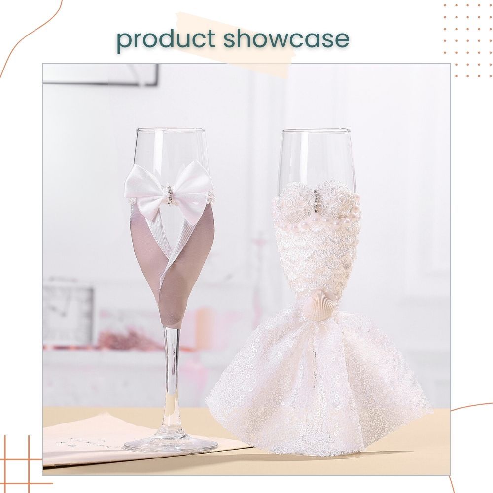 Creative Wedding Crystal Bride and Groom Wine Glass Champagne Glass Pair Gift Box Set for Wedding Gift Decoration