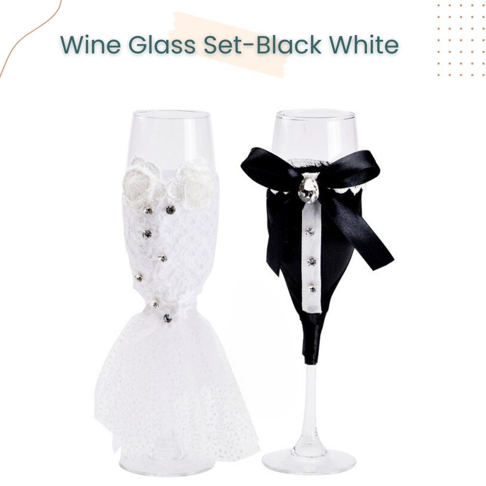 Creative Wedding Crystal Bride and Groom Wine Glass Champagne Glass Pair Gift Box Set for Wedding Gift Decoration