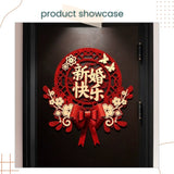 囍 Red Chinese Happiness Glitter Happy Wedding Door Decoration Sticker Set Wedding Room Living Room Photo Props