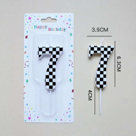 Checked Racing Theme Number Candle