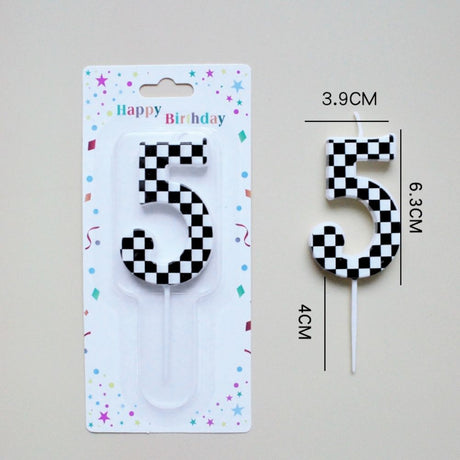 Checked Racing Theme Number Candle