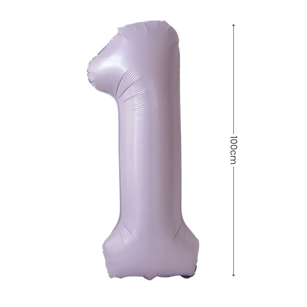 Helium Inflated -  40 inch Pastel Purple Number