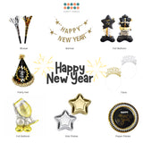 Happy New Year party Decoration Foil Balloon Tableware for New Year Party Decoration