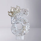 Fancy White Number Candle for birthday party cake decoration
