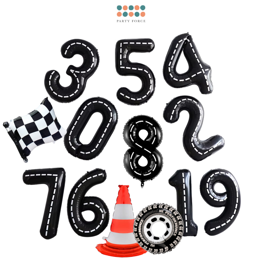 40 inch Racing Themed number balloon