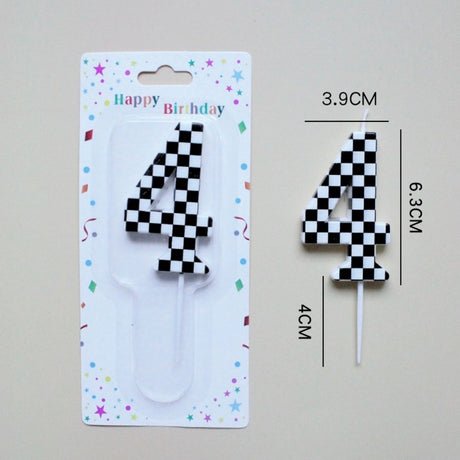 Checked Racing Theme Number Candle