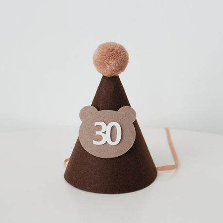 Bear Party Hat Felt material half birthday 100 days birthday party decoration