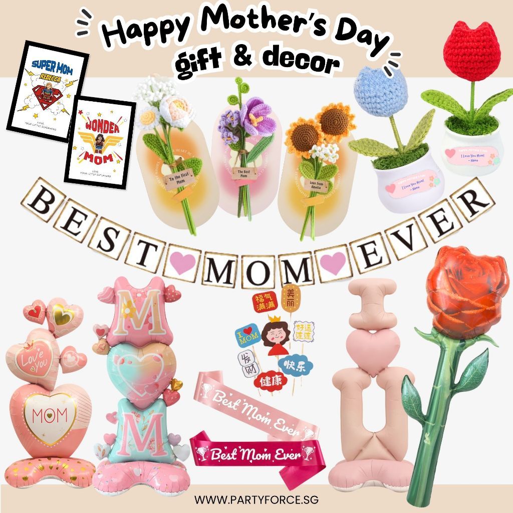 Happy Mother's day banner gift flower and decoration