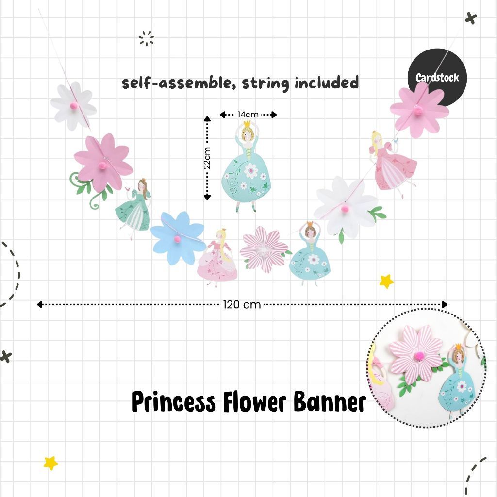 [SG Instock] Decorative Banner Garland Circle Star Flag Bunting Happy Birthday Party Decoration
