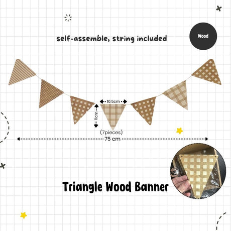 [SG Instock] Decorative Banner Garland Circle Star Flag Bunting Happy Birthday Party Decoration