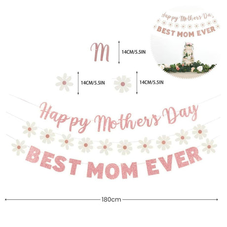 Happy Mother's day banner gift flower and decoration