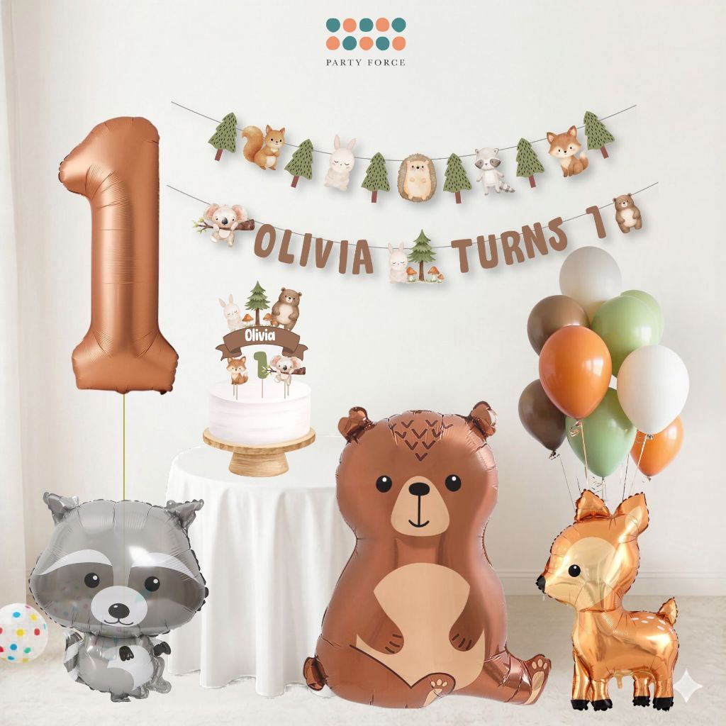 [SG Instock] - Personalised Woodland Animal Theme Birthday Party Decoration
