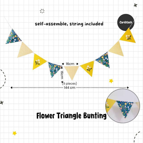 [SG Instock] Decorative Banner Garland Circle Star Flag Bunting Happy Birthday Party Decoration