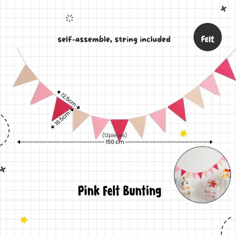 [SG Instock] Decorative Banner Garland Circle Star Flag Bunting Happy Birthday Party Decoration