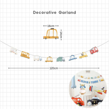 [SG Instock] - Personalised Vehicle Transportation Car Theme Birthday Party Decoration