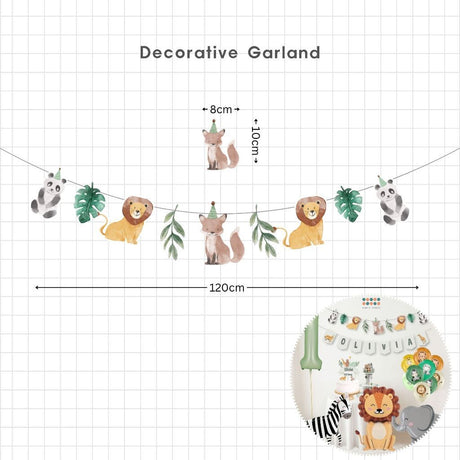 [SG Instock] - Personalised Safari Animal Theme Birthday Party Decoration