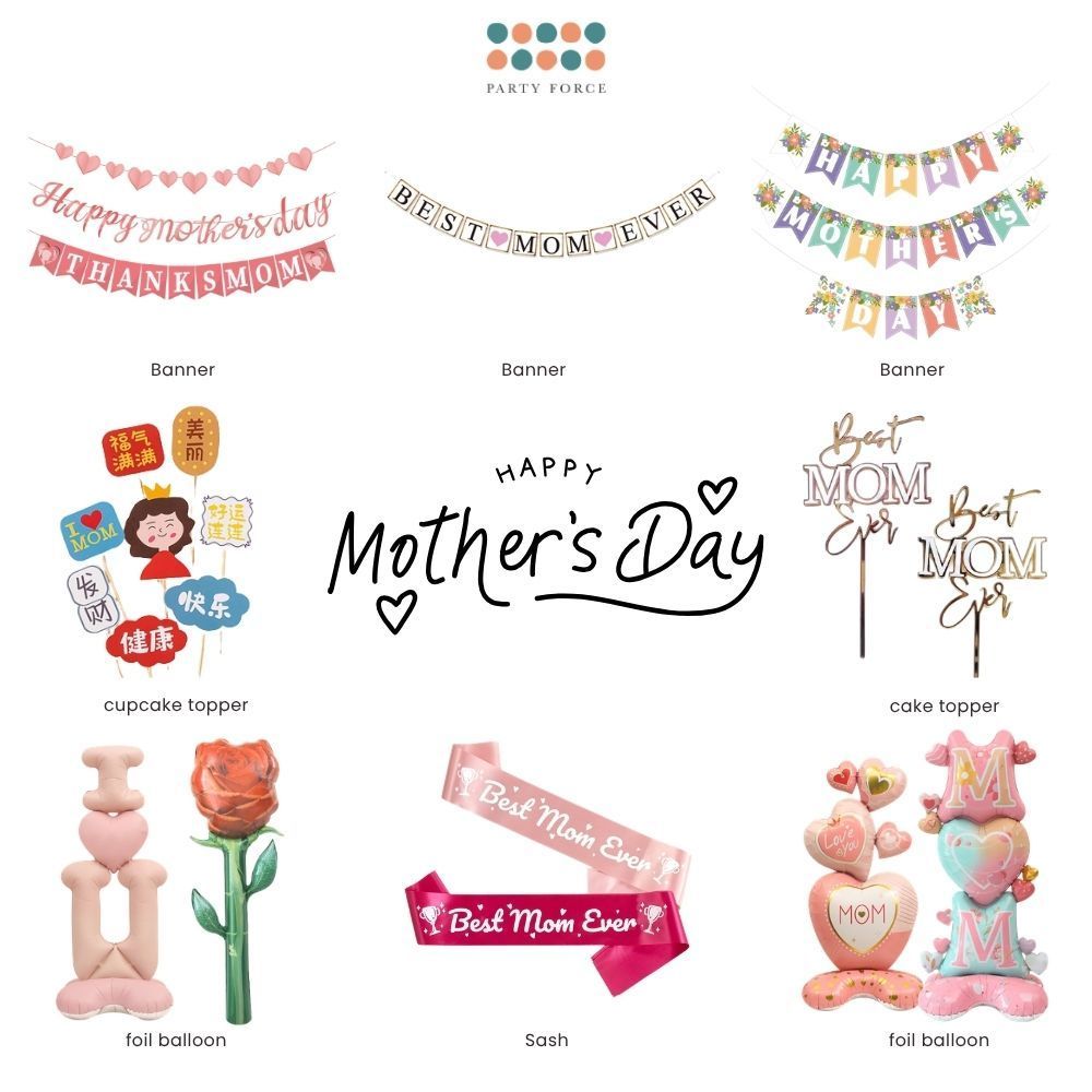 Happy Mother's day banner gift flower and decoration