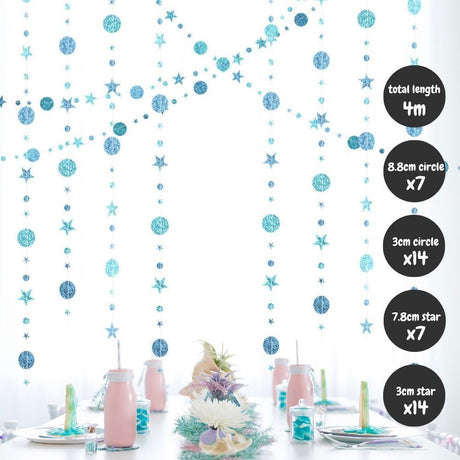 [SG Instock] Decorative Banner Garland Circle Star Flag Bunting Happy Birthday Party Decoration