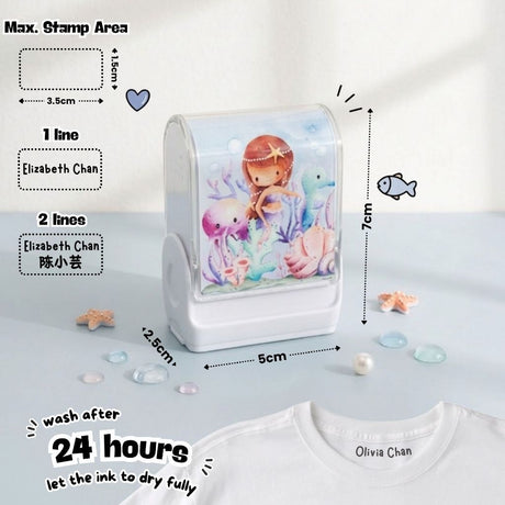 Personalised Clothing Name Stamp Waterproof Ink Permanent Fabric Chop