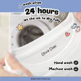 Personalised Clothing Name Stamp Waterproof Ink Permanent Fabric Chop